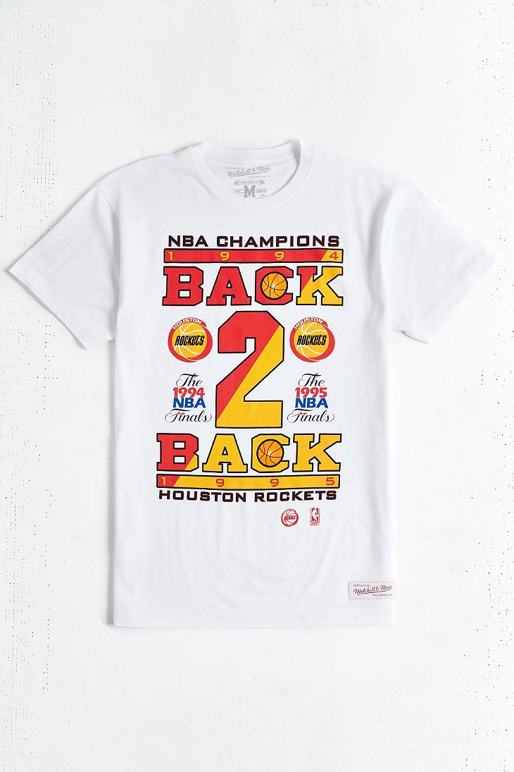 Mitchell & Ness Houston Rockets Champions Print Men's T-Shirt Black  SSTEINTL899-HROBLCK