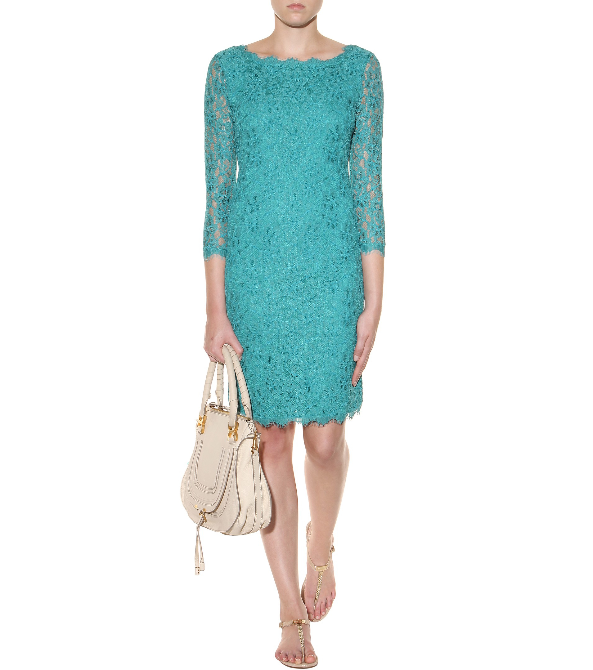 Dvf lace dress green Dvf lace dress green