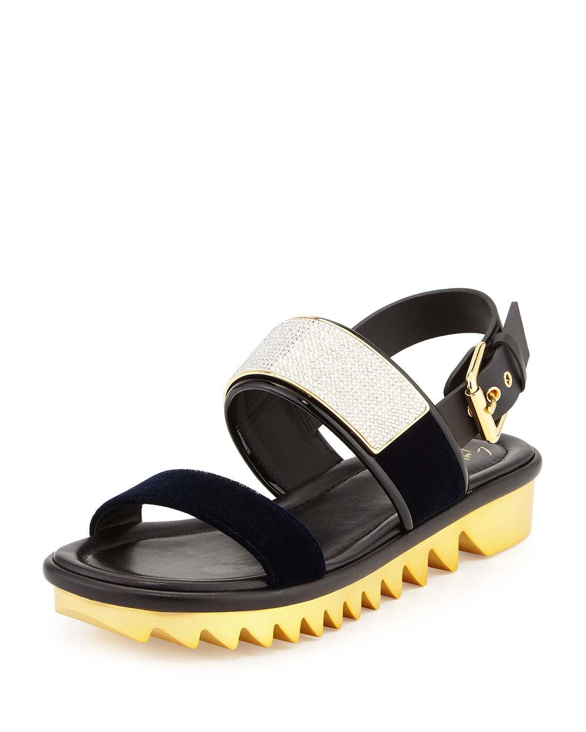 Giuseppe zanotti Men's Velvetstrap Sandal in Blue for Men Lyst