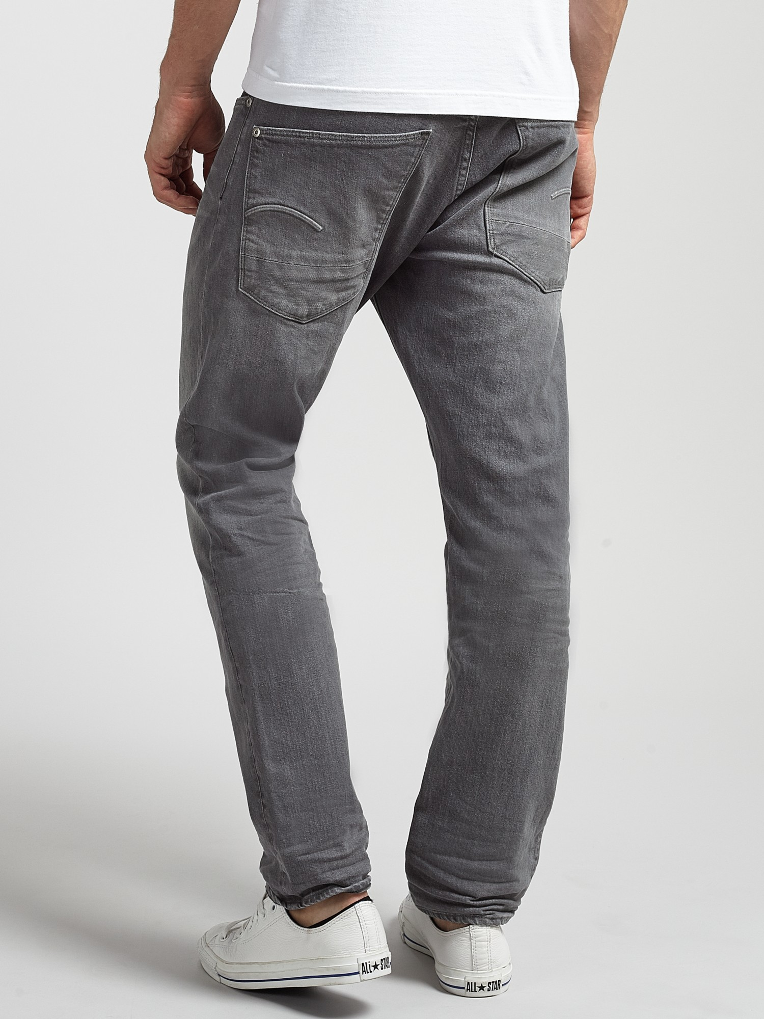 mens grey tapered jeans