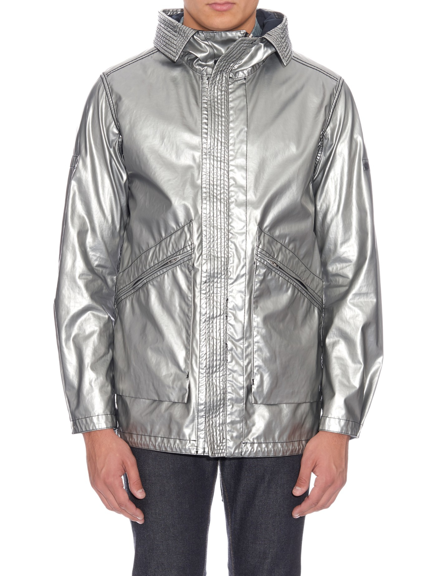 silver stone island jacket