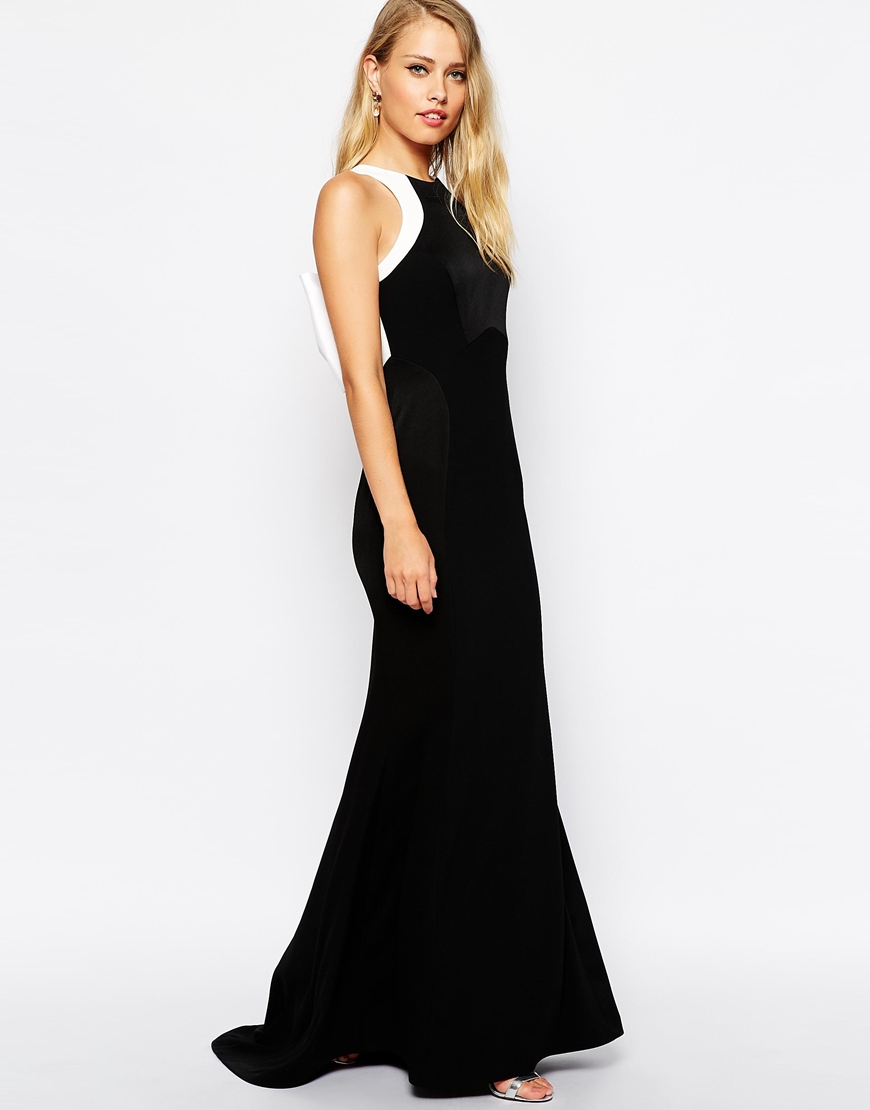 Coast Sarah Maxi Dress With Bow Back in Black | Lyst