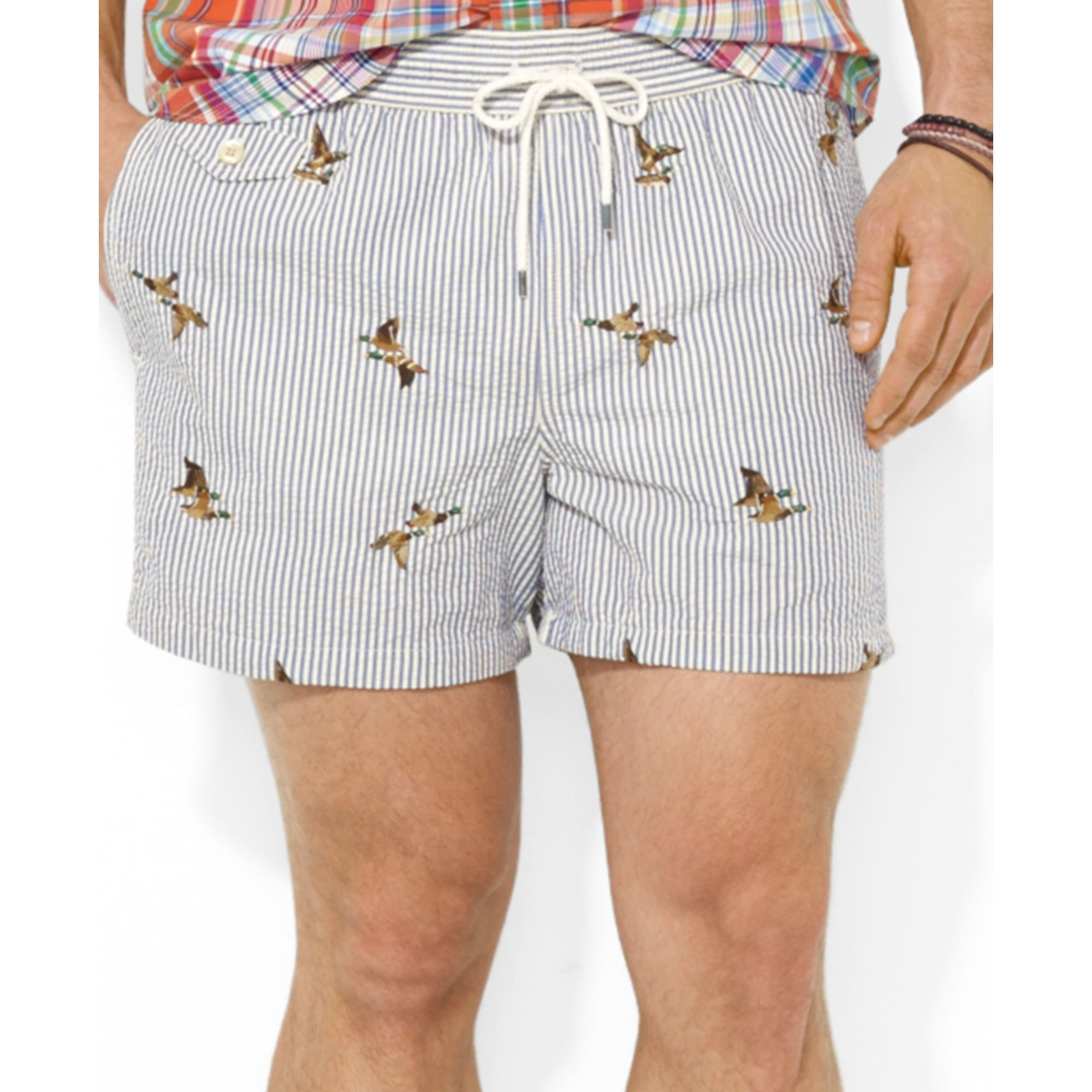 mens seersucker swim shorts