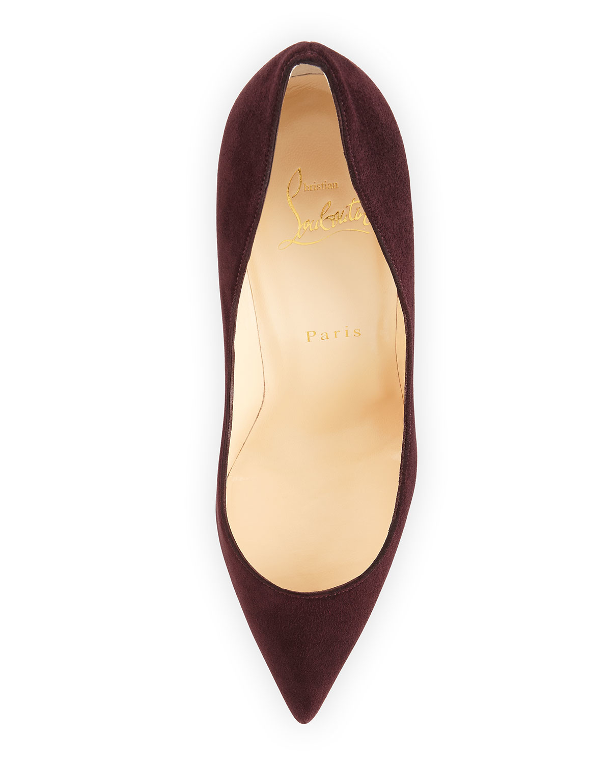 Christian louboutin Pigalle Follies Suede Point-Toe Red-Sole Pumps ...
