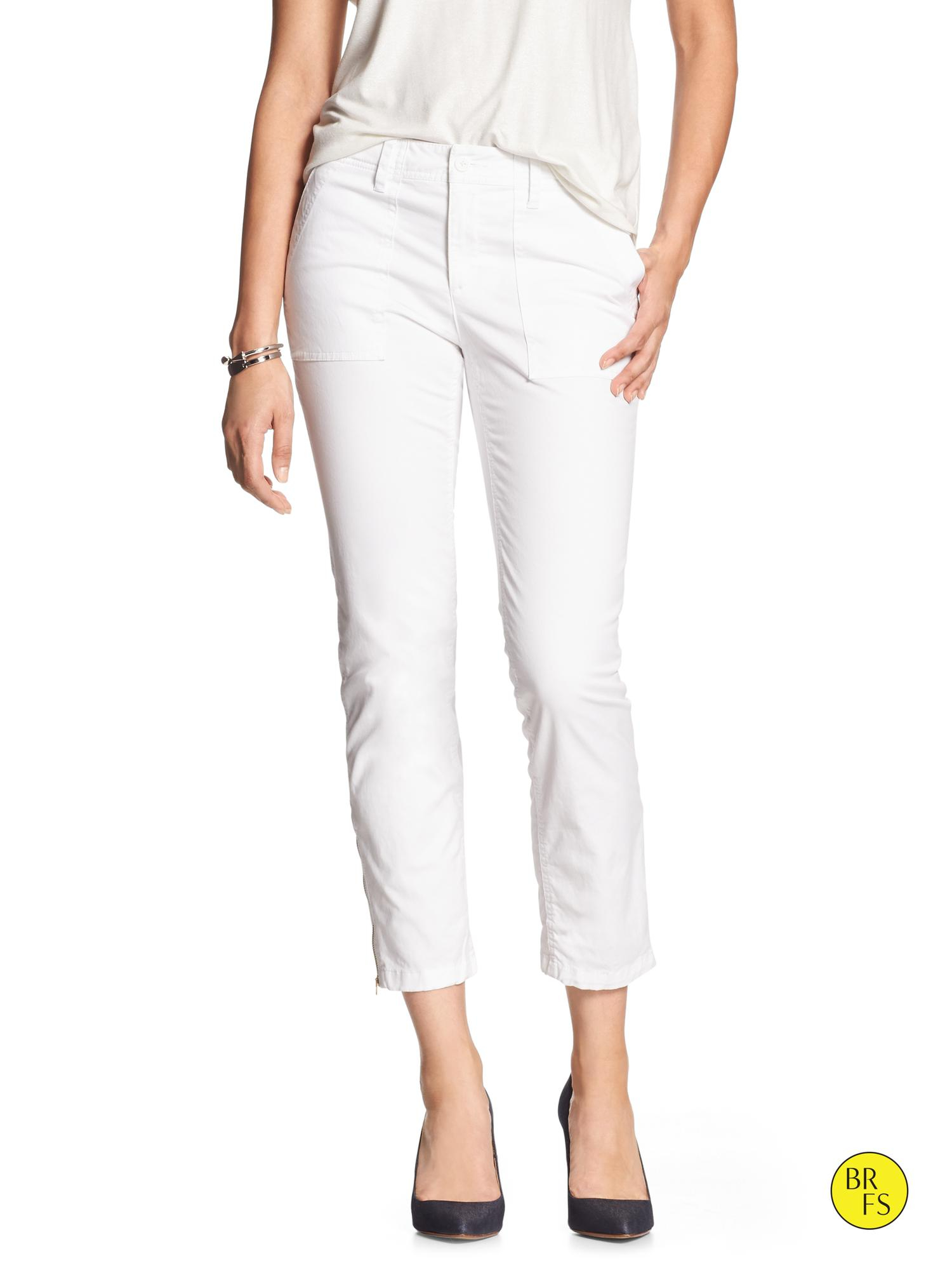 Banana Republic Factory Ryan-fit Skinny Ankle Pant in White | Lyst