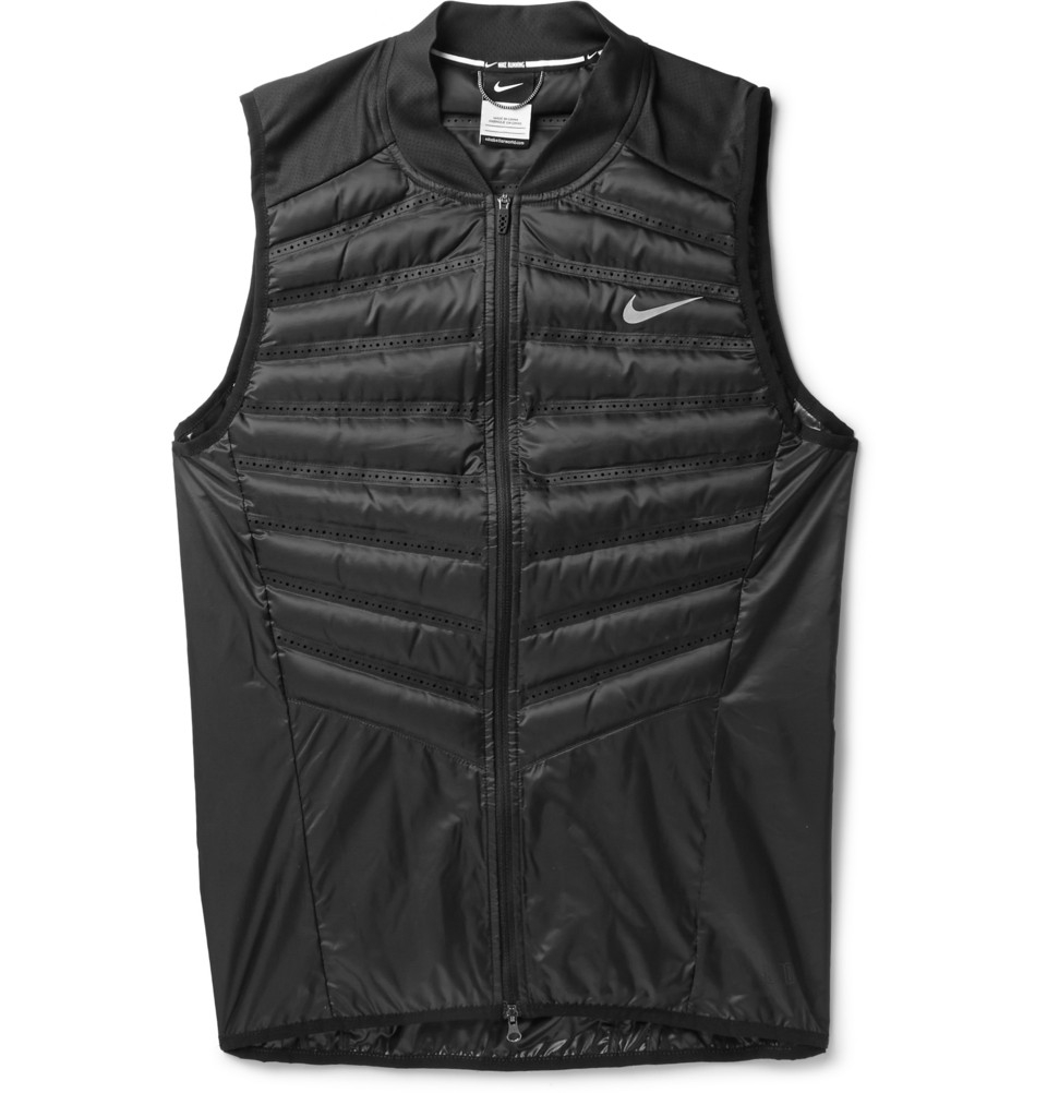 Nike Aeroloft Running Down-Filled Quilted Gilet in Black for Men | Lyst