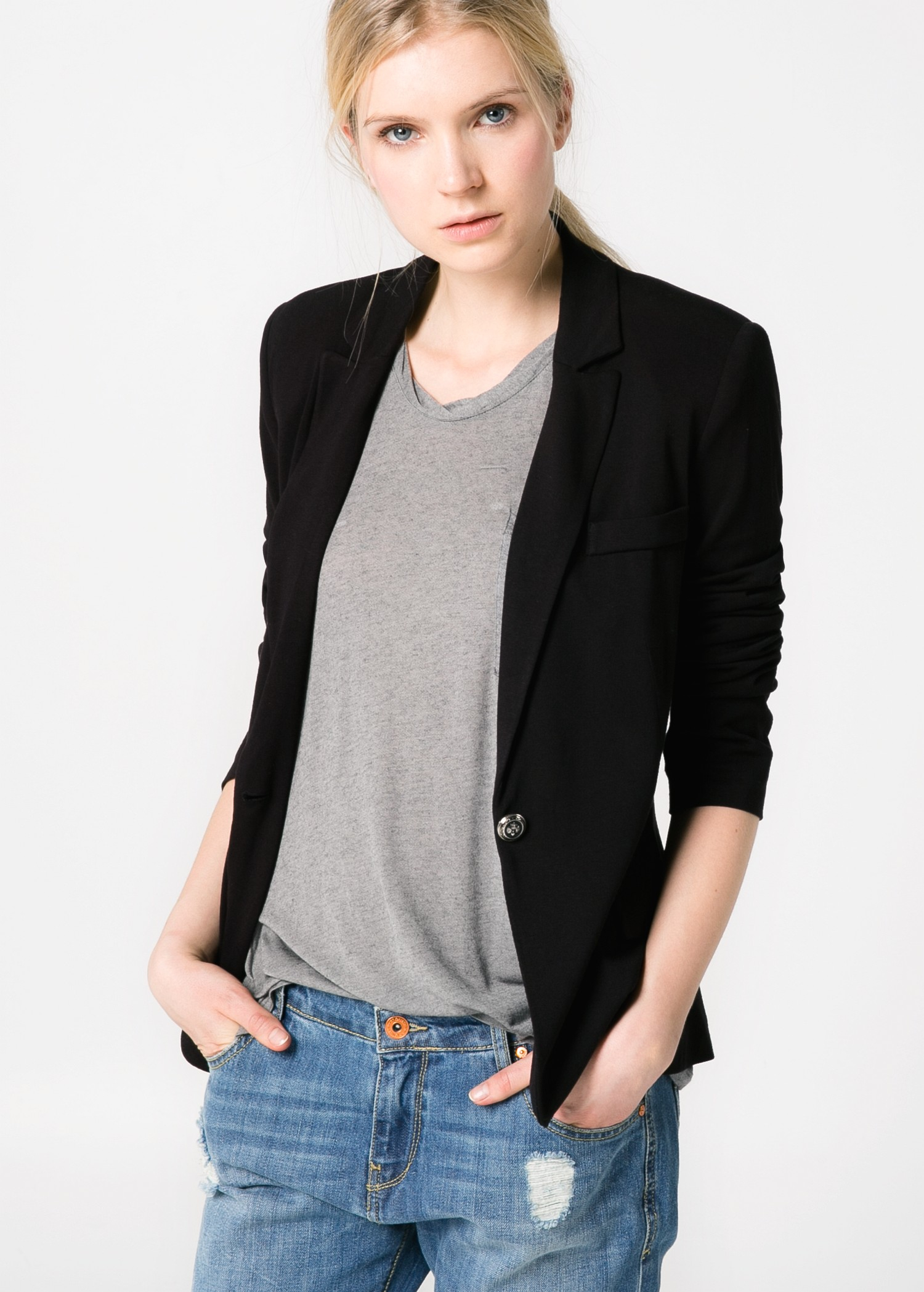 black jersey blazer