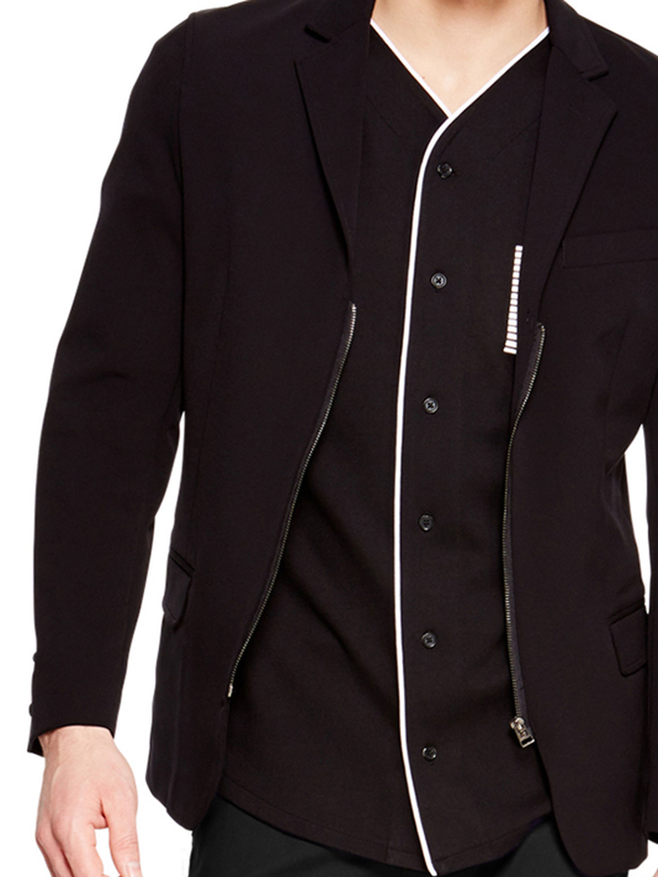 Dkny Zip Front Blazer in Black for Men Lyst