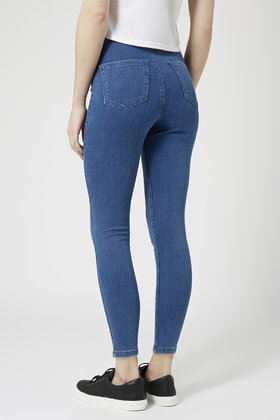 TOPSHOP Petite Moto Pretty Mid-stone Joni Jeans in Mid Stone (Blue) - Lyst