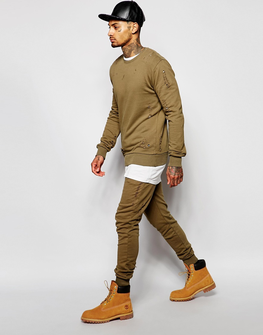 olive green tracksuit mens