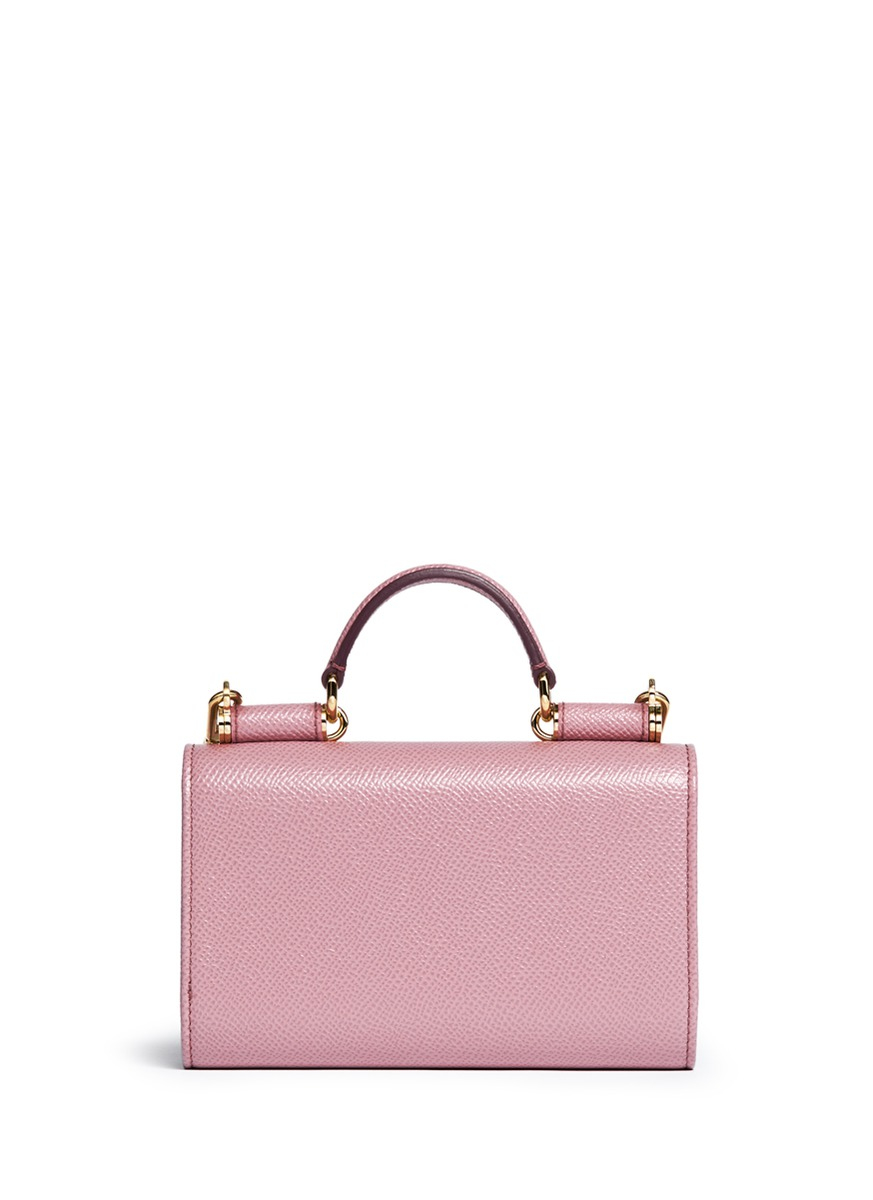 Lyst - Dolce & Gabbana Buffalo Leather Crossbody Phone Case in Pink