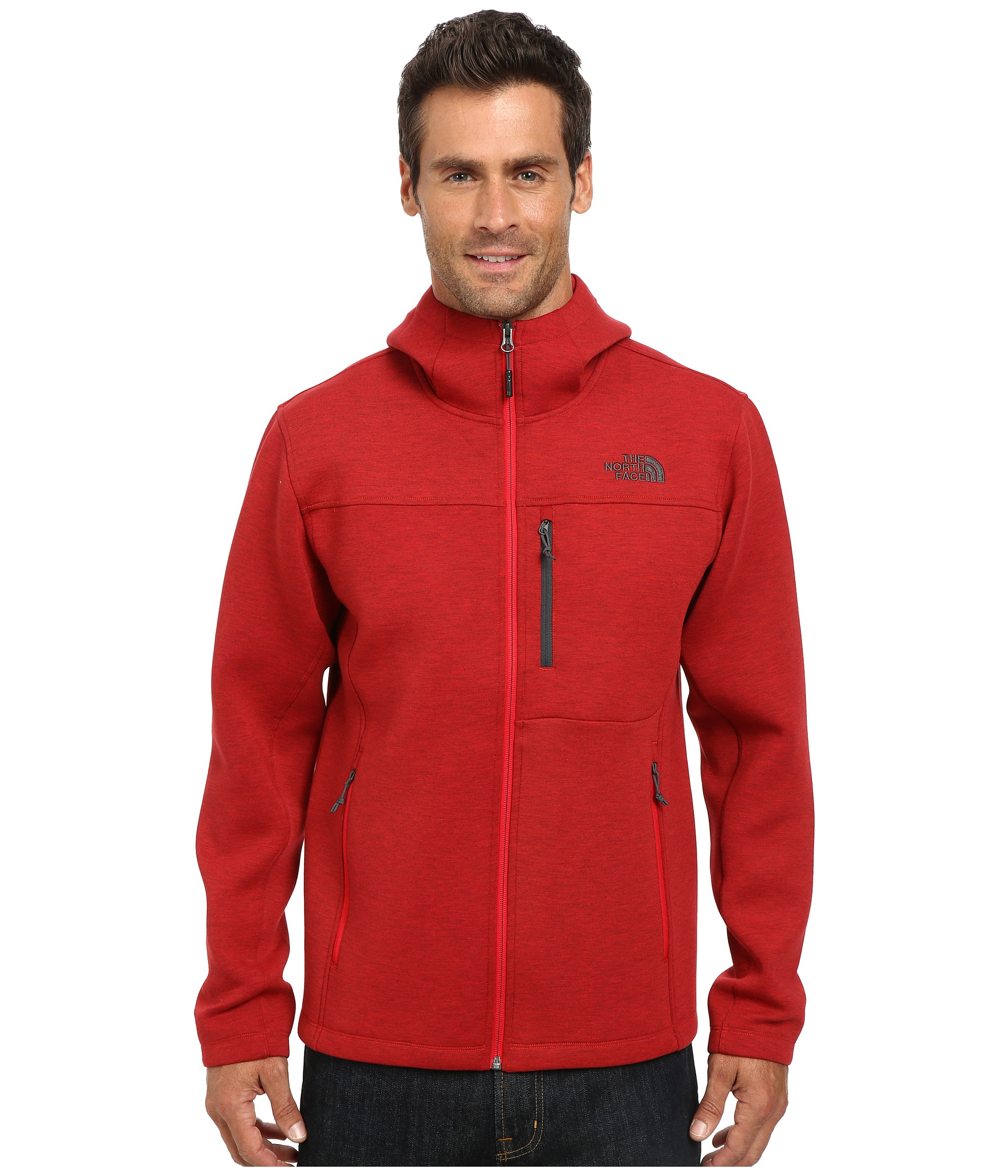 red north face sweater