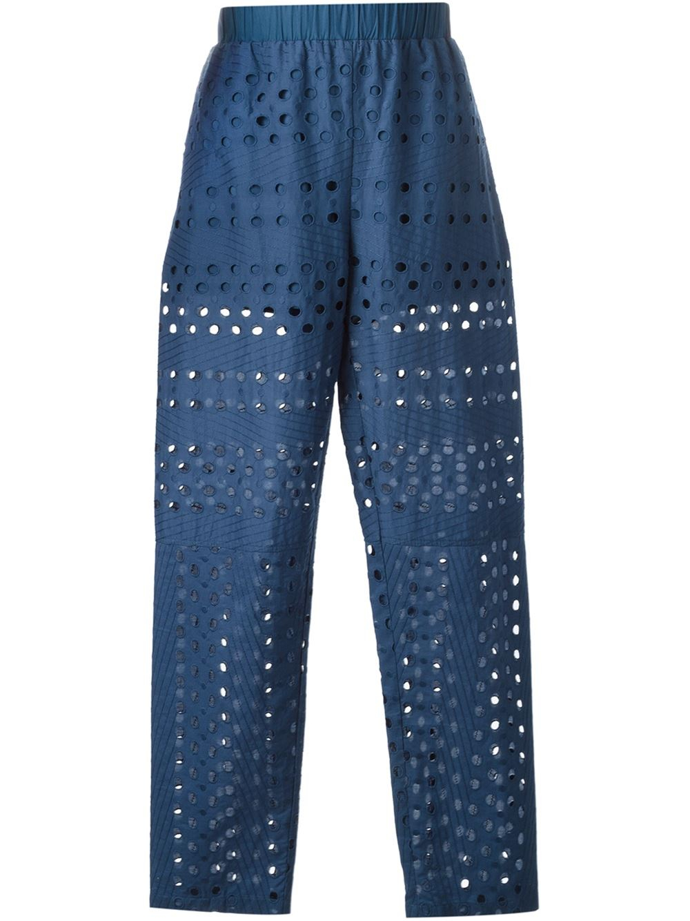 See By Chloé Broderie Anglaise Trousers in Blue | Lyst