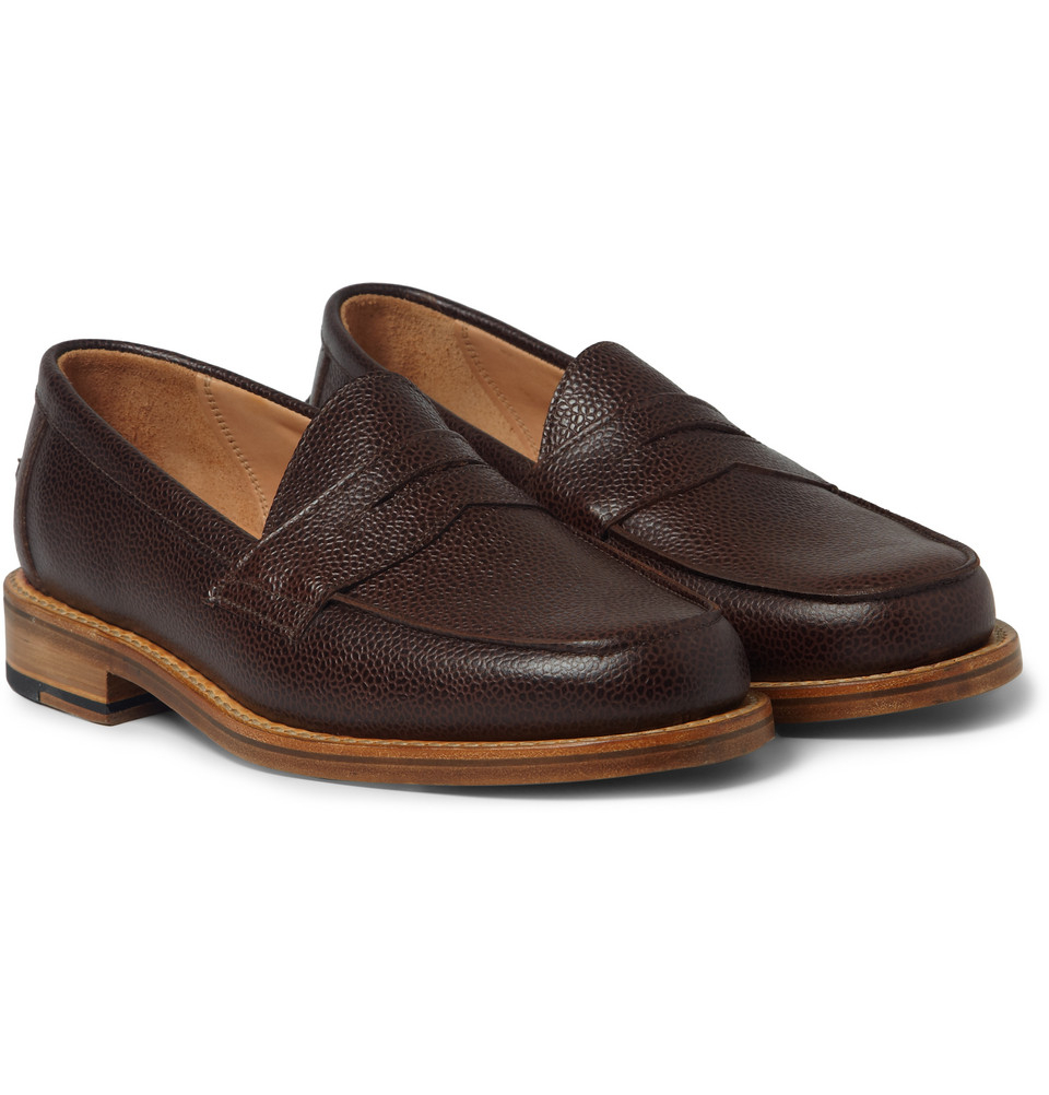 pebble grain penny loafers