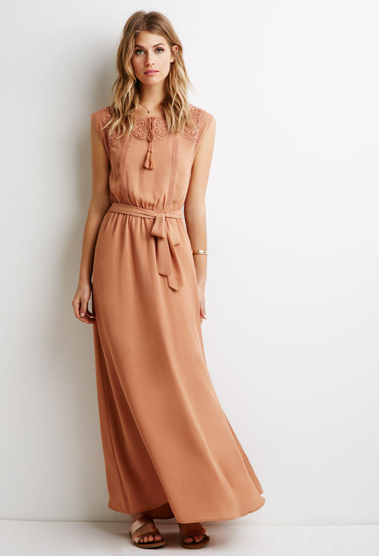 camel maxi dress