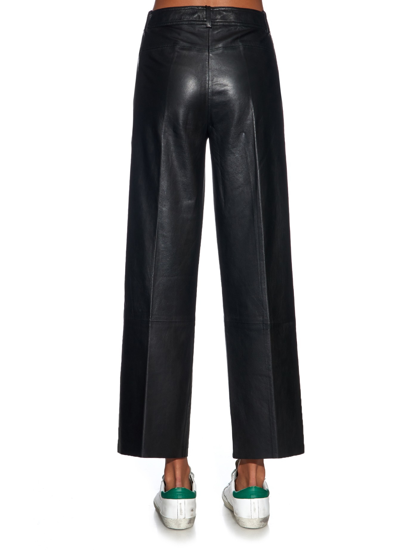 helmut lang cropped leather pants