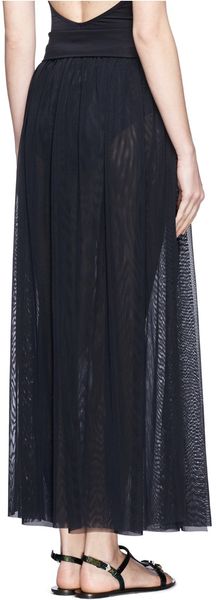 Jets By Jessika Allen Sheer Mesh Maxi Skirt in Black | Lyst