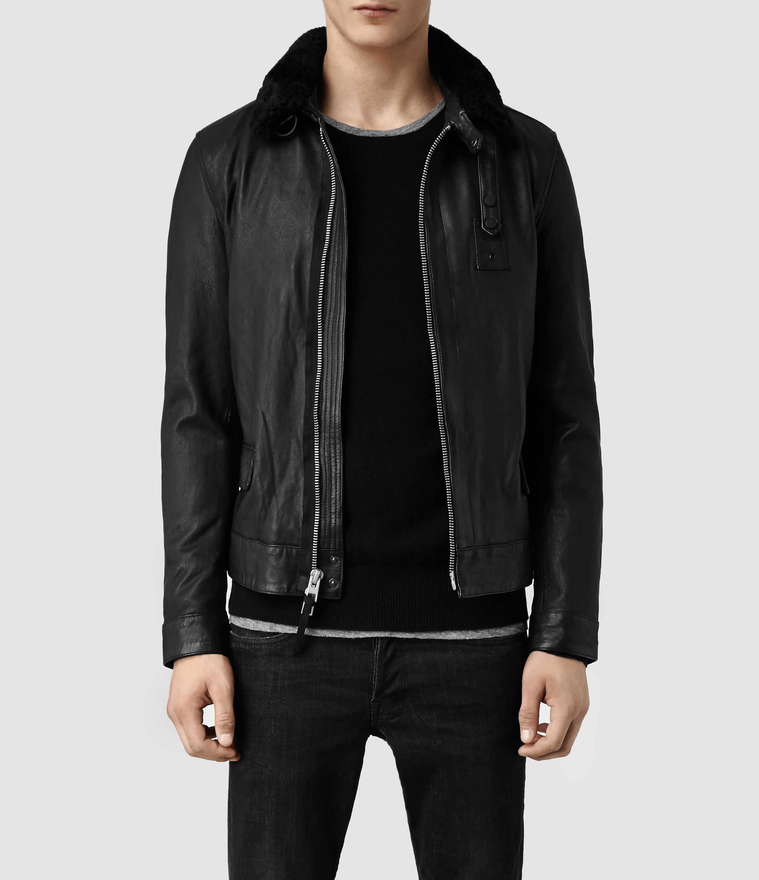 men allsaints leather jacket