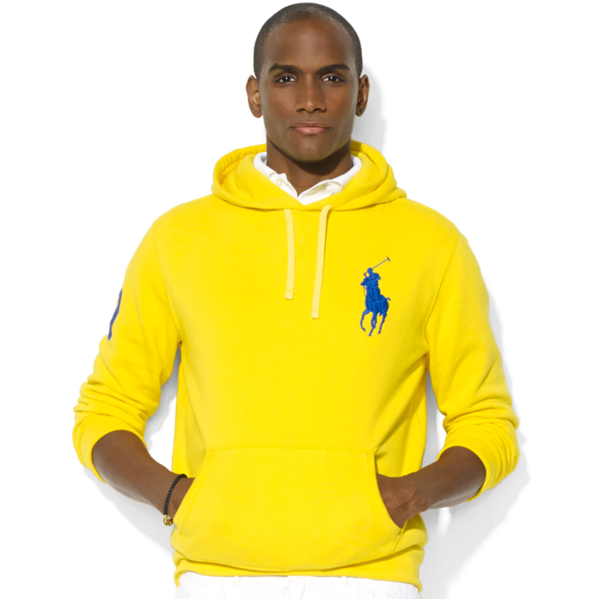 Ralph Lauren Big Pony Beach Fleece Pullover Hoodie in Yellow for Men