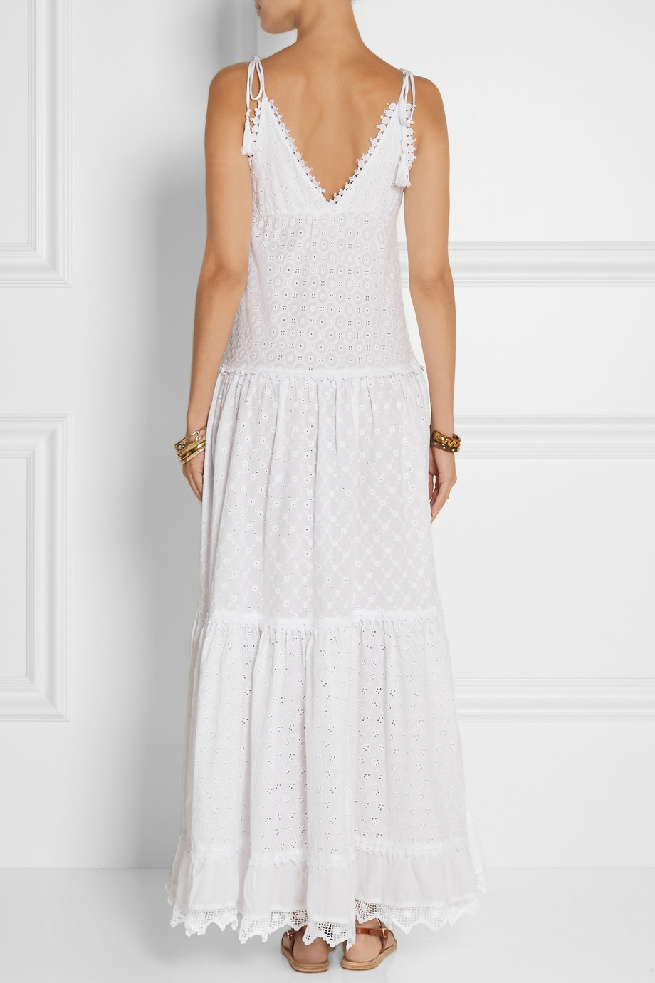 long white broderie anglaise dress