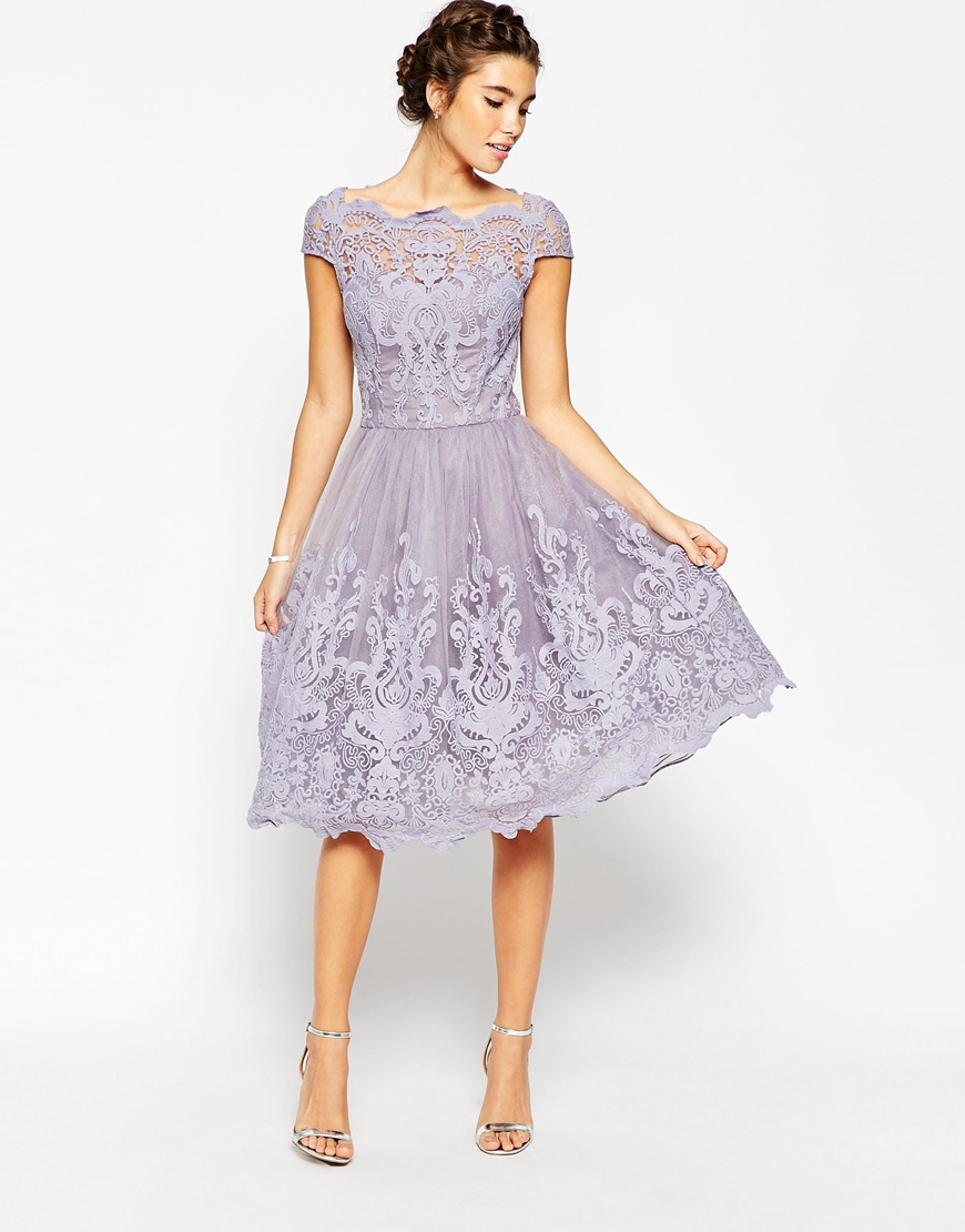 lace midi prom dress