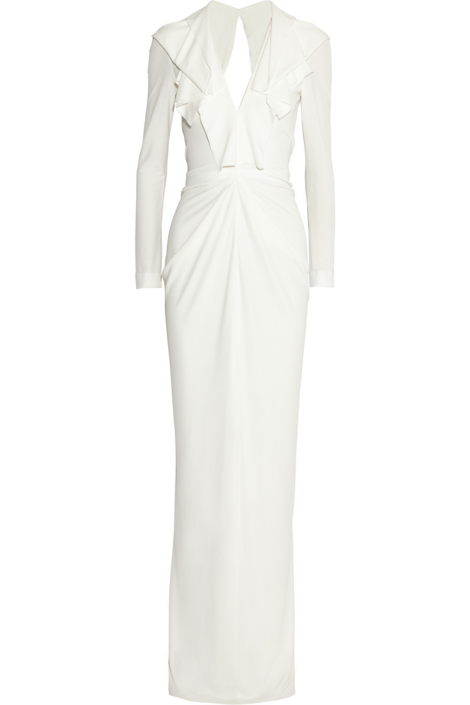 Roland Mouret Compeyson Ruffled Stretch Crepe Gown in White - Lyst