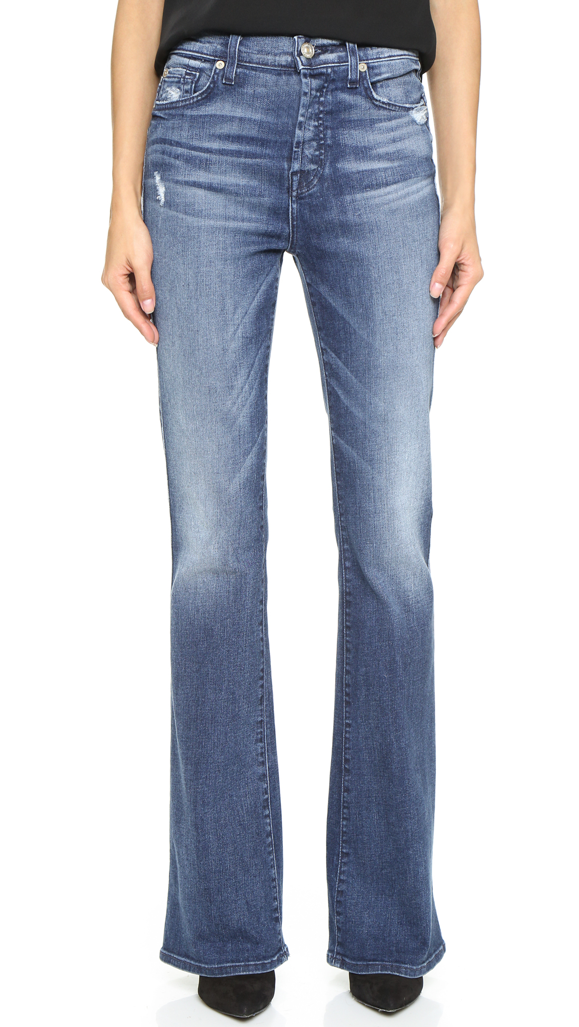 boot leg high waist jeans