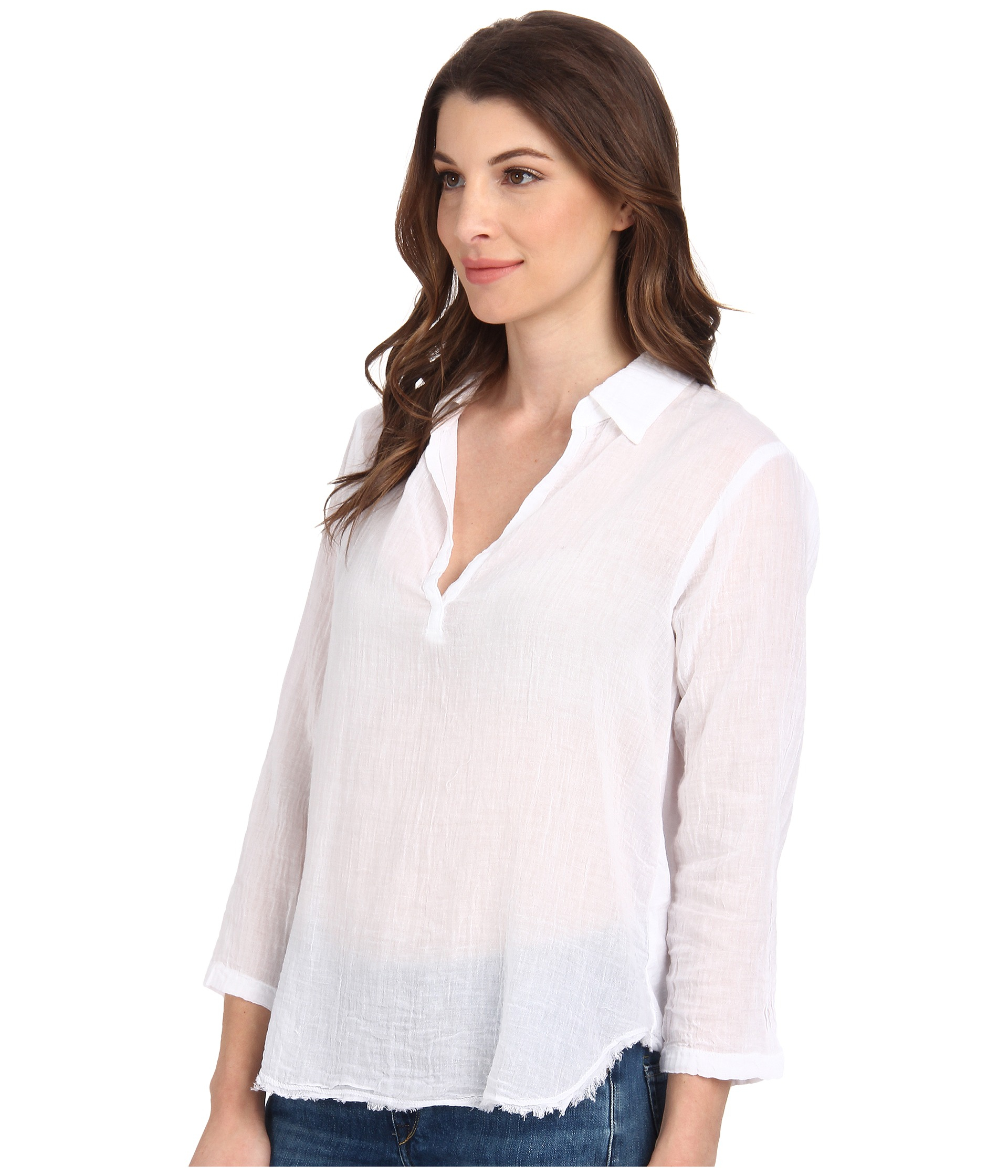 Lyst - Velvet by graham & spencer Veleda Polo Shirt in White