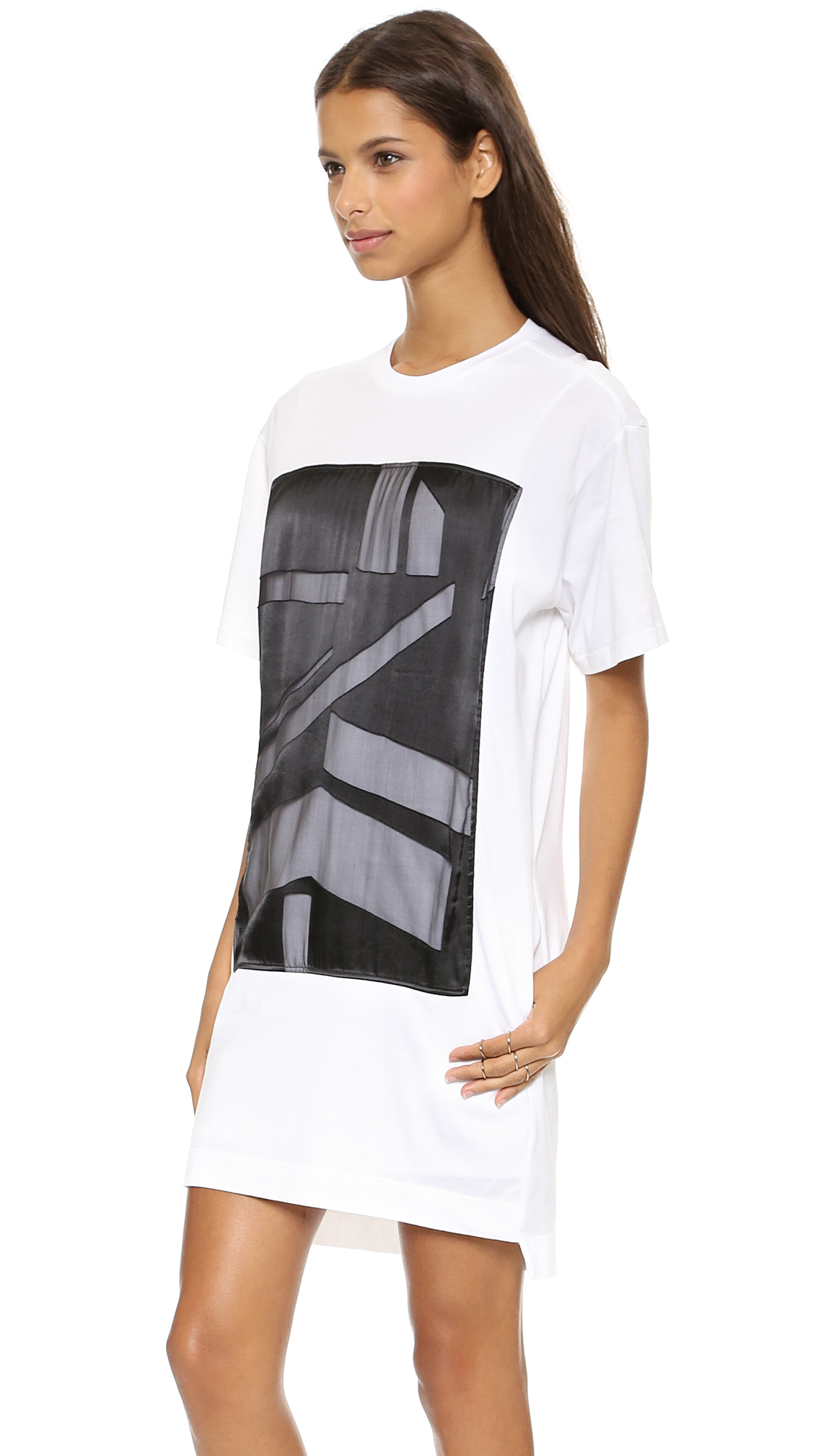 Helmut Lang Tshirt Dress Optic White | Lyst
