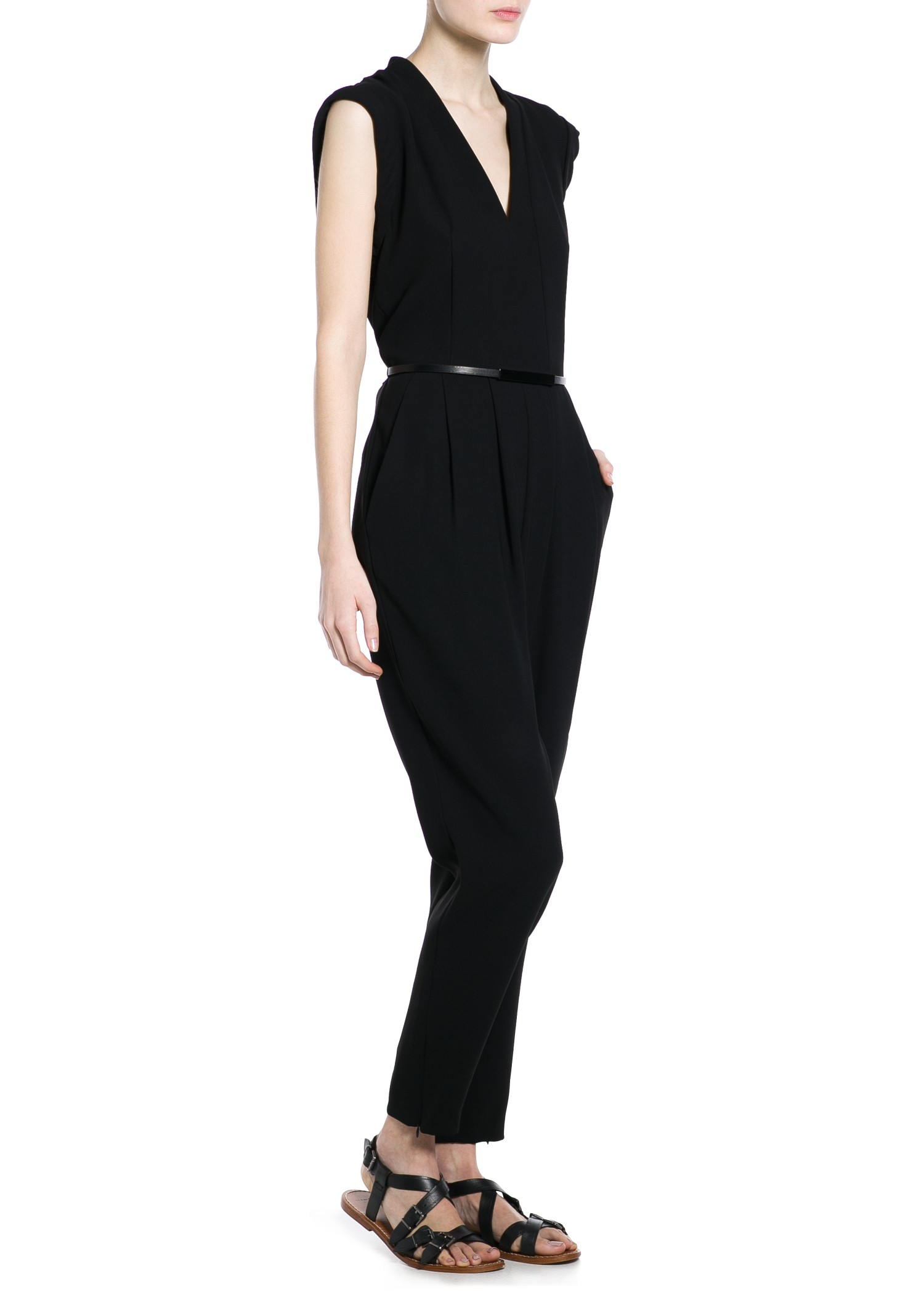 mango black jumpsuit