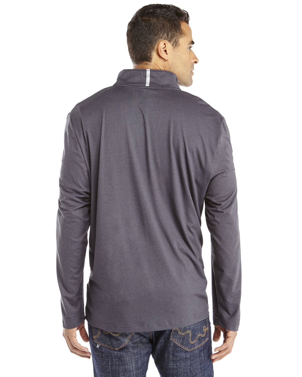 Download Reebok Quarter Zip Mock Neck Shirt in Charcoal (Gray) for Men - Lyst
