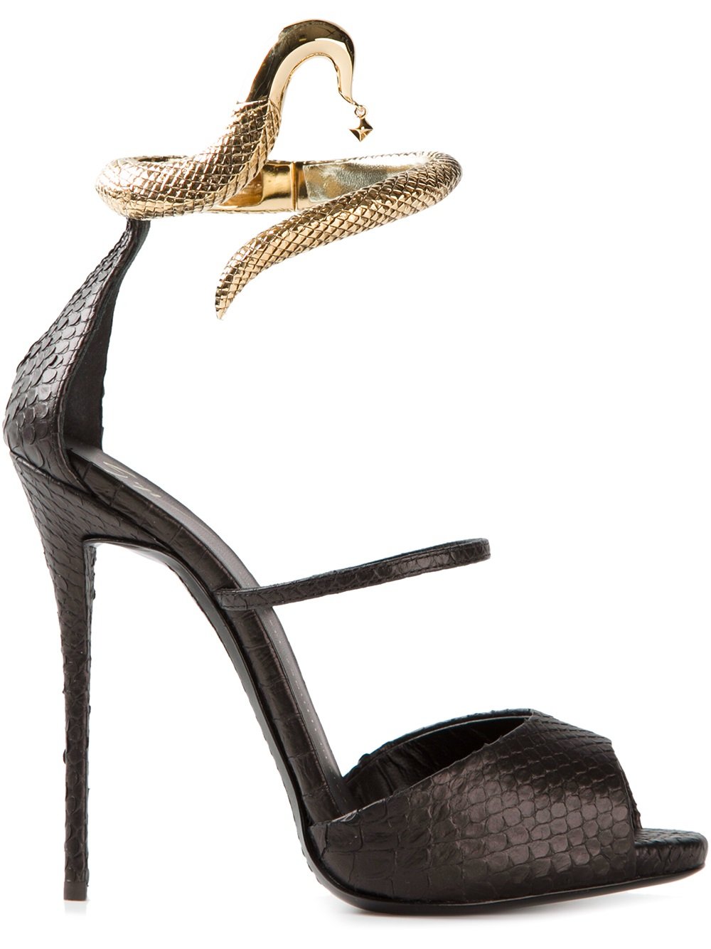 Giuseppe Zanotti Snake Embellished Sandals in Black | Lyst