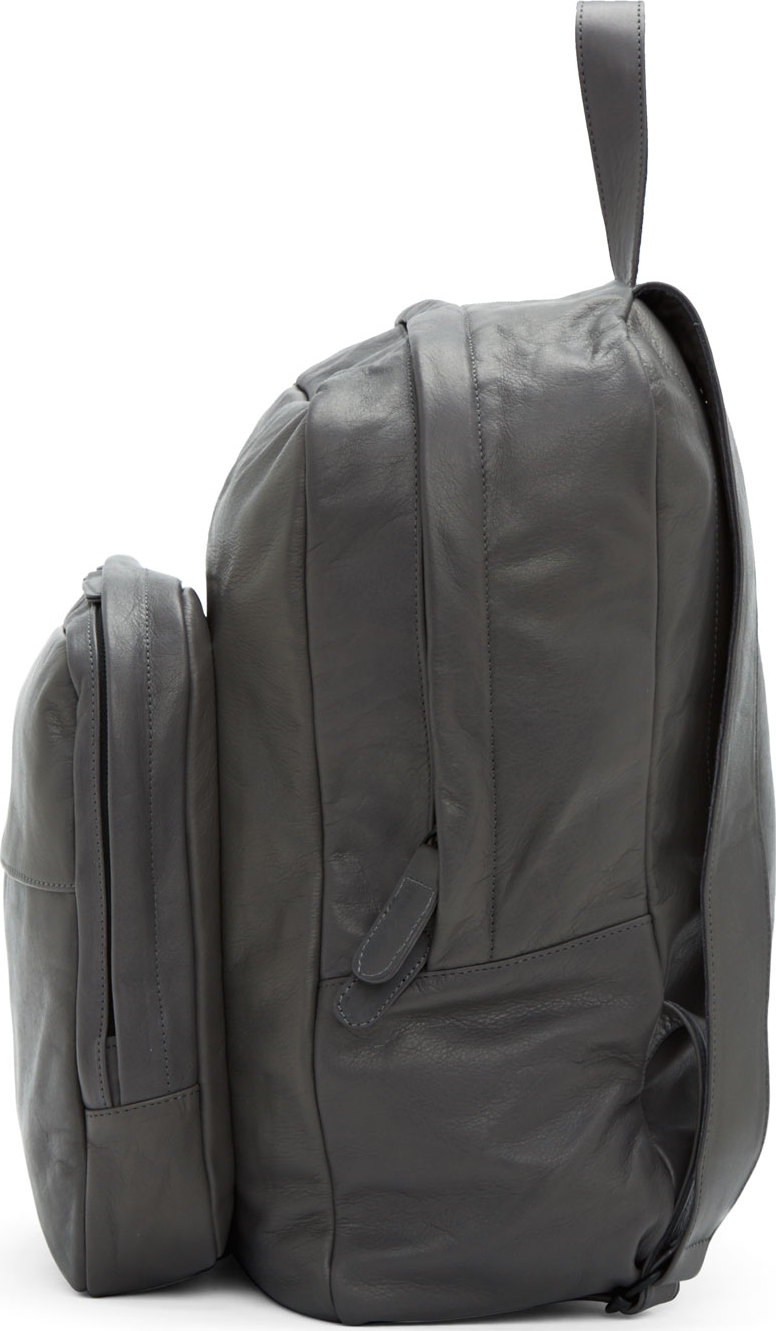 Lyst - Common Projects Gray Leather Backpack in Gray for Men