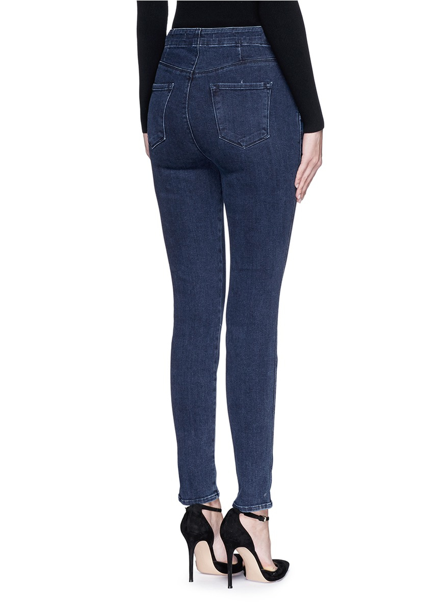 J brand 'natasha Sky High' High Waist Skinny Jeans in Blue | Lyst