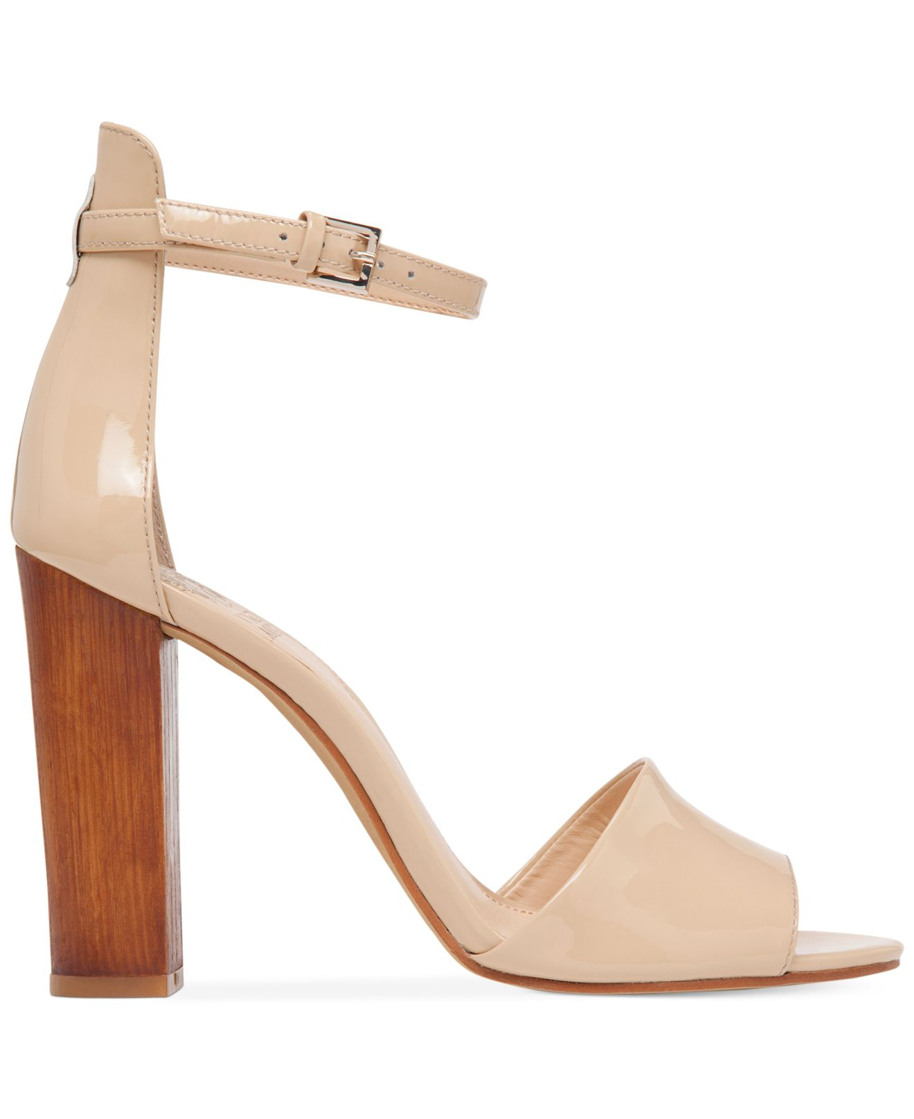 Vince Camuto Velenza Block Heel Ankle Strap Dress Sandals in Nude (Natural) - Lyst