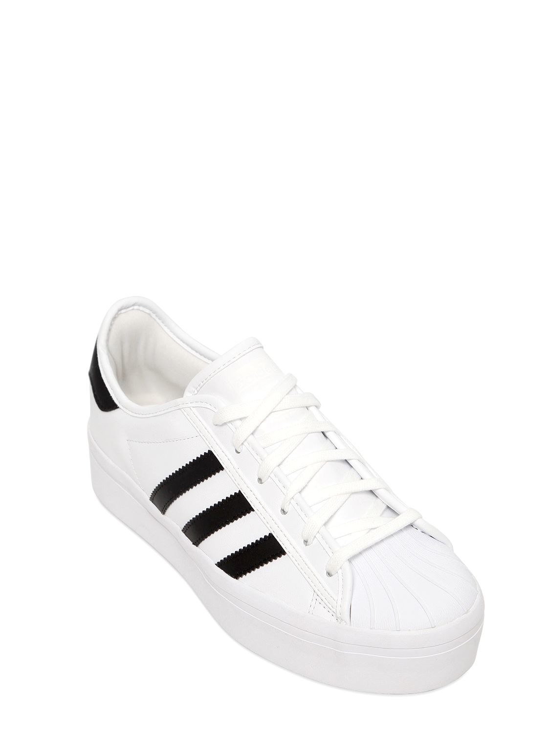 adidas Originals Superstar Platform Leather Sneakers in White/Black ...