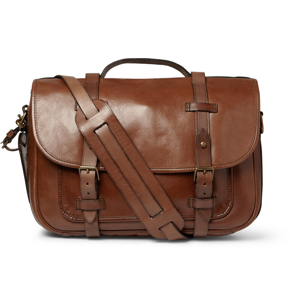 Polo Ralph Lauren Leather Messenger Bag in Brown for Men | Lyst