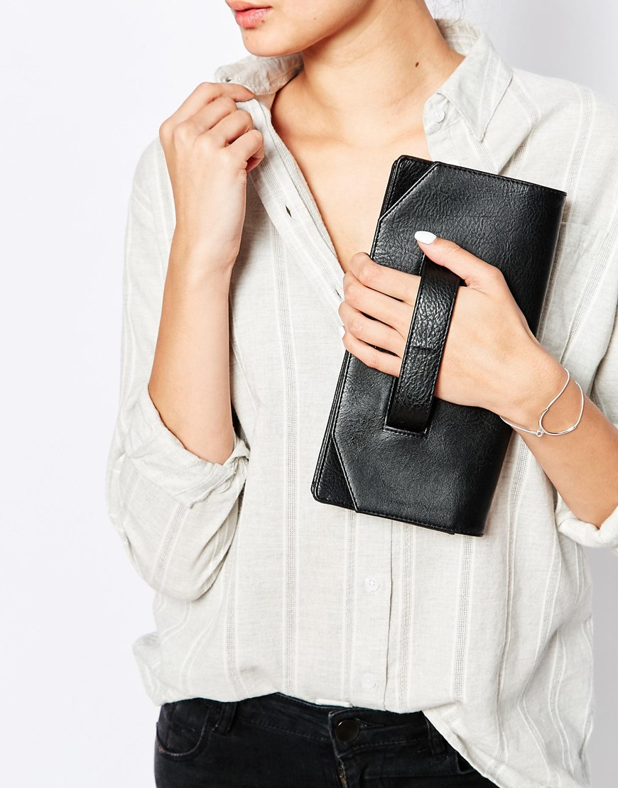 Matt u0026 Nat Abiko Fold Over Clutch With Hand Grab in Black | Lyst