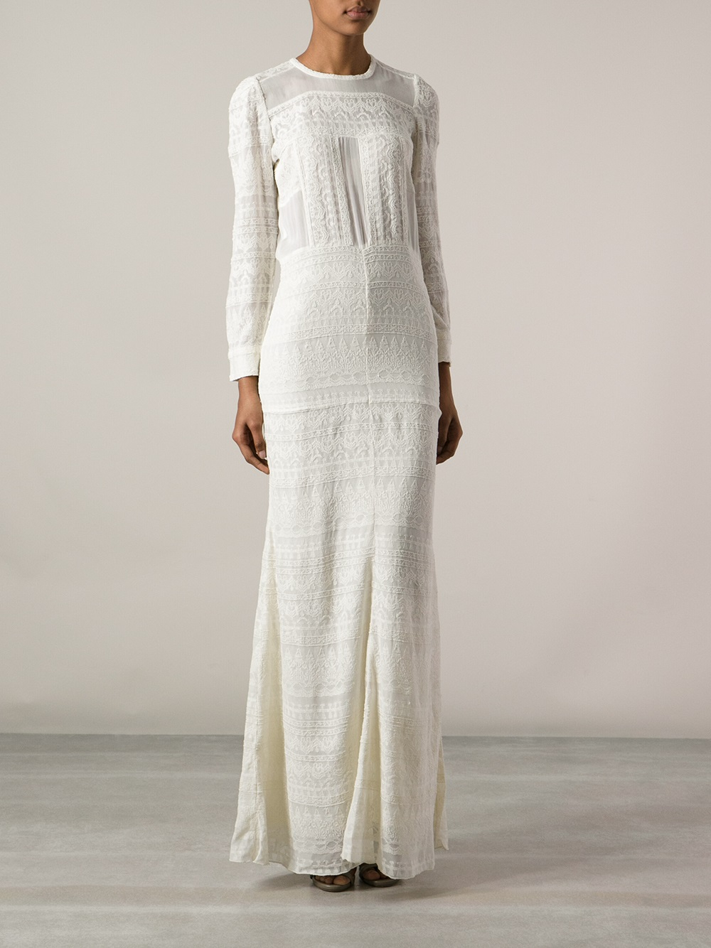 Isabel Marant Lace Dress in White | Lyst