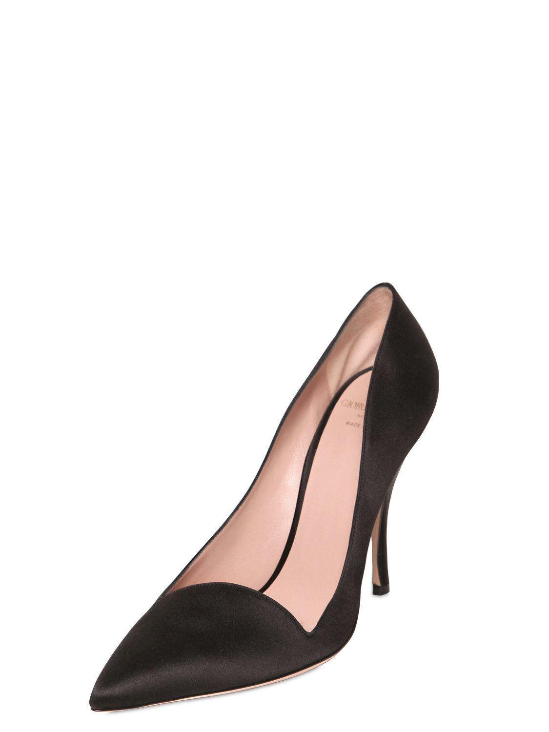armani 100mm Asymmetrical Silk Satin Pumps in Black Lyst