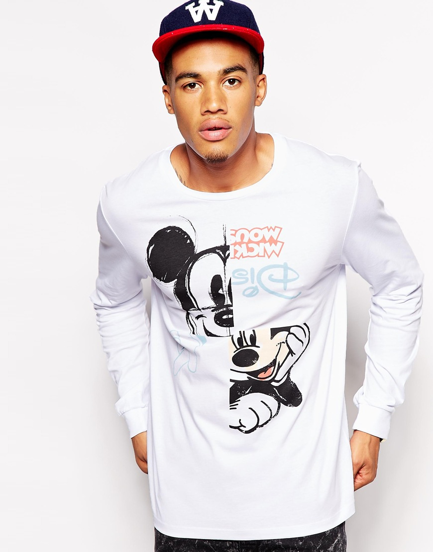 mickey mouse long sleeve shirt mens