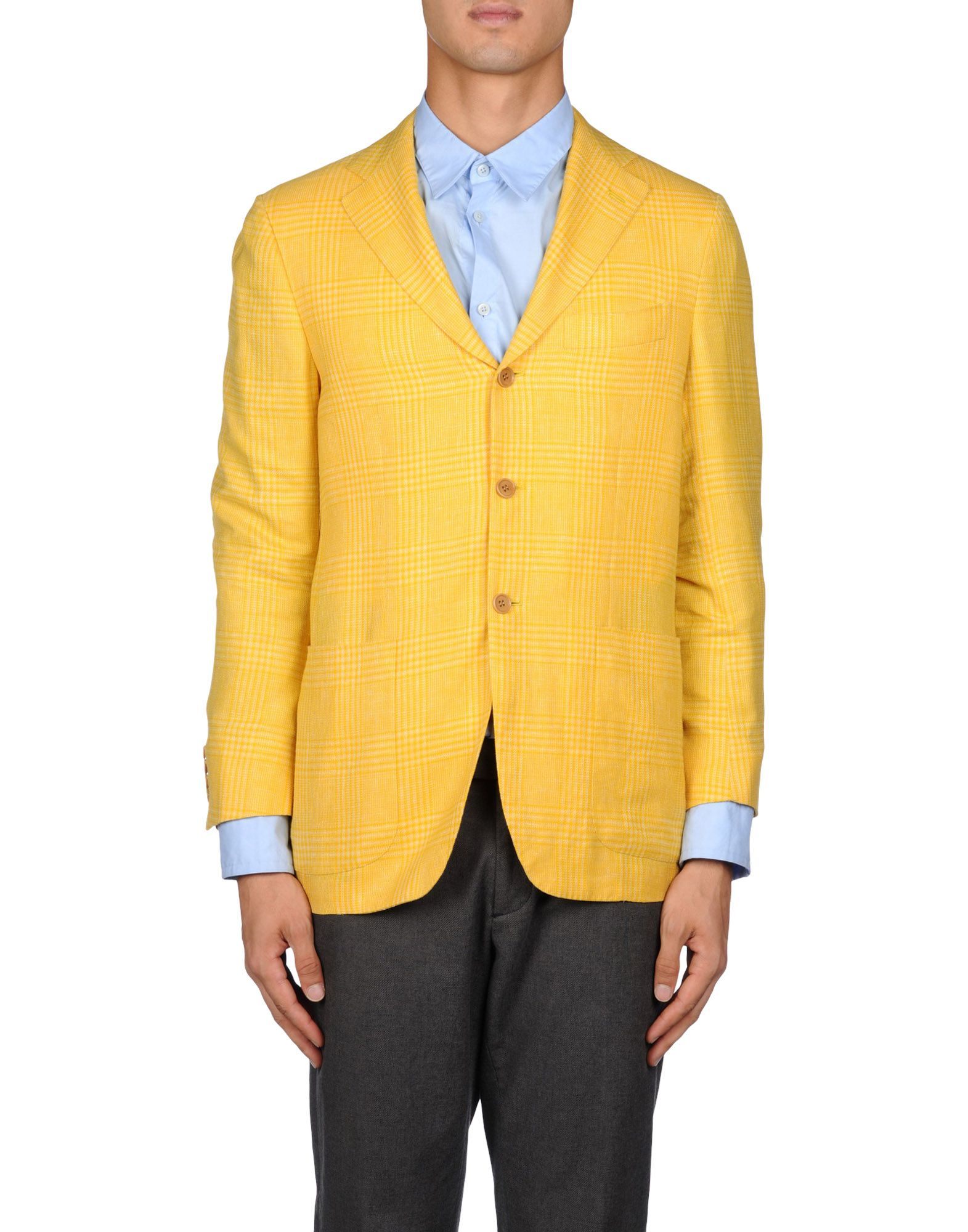 Lyst Kiton Blazer in Yellow for Men