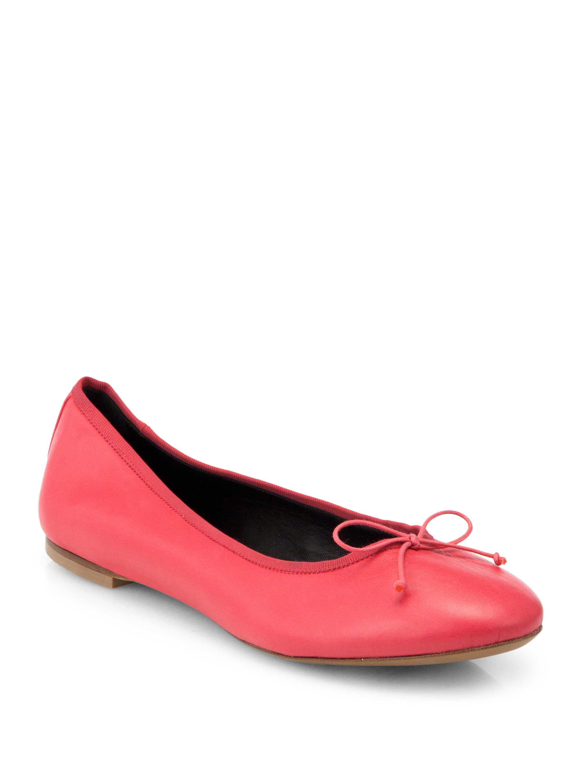 Saint Laurent Dance Leather Ballet Flats in Pink (RASPBERRY) | Lyst