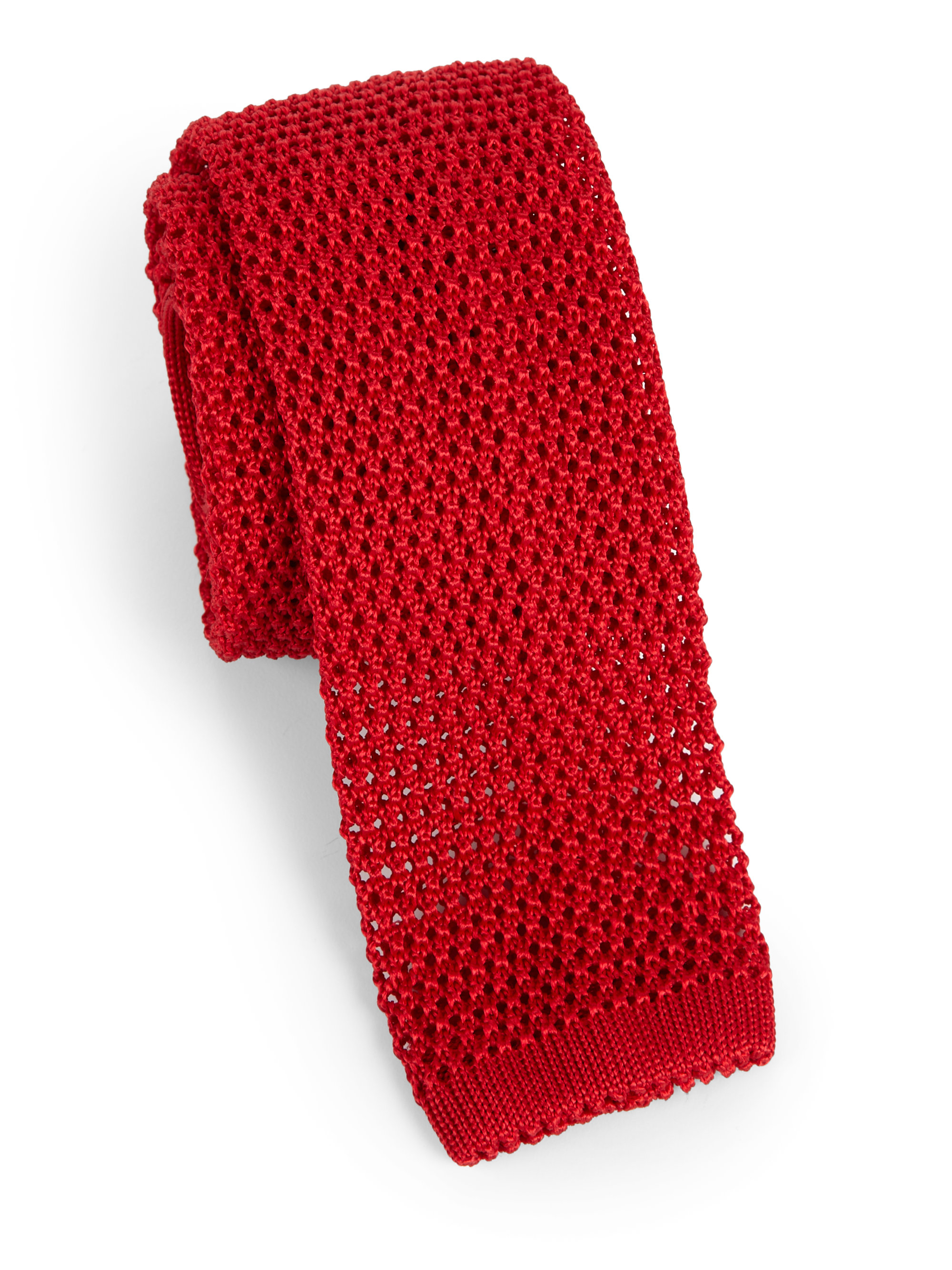 Charvet Silk Knit Tie in Red for Men Lyst