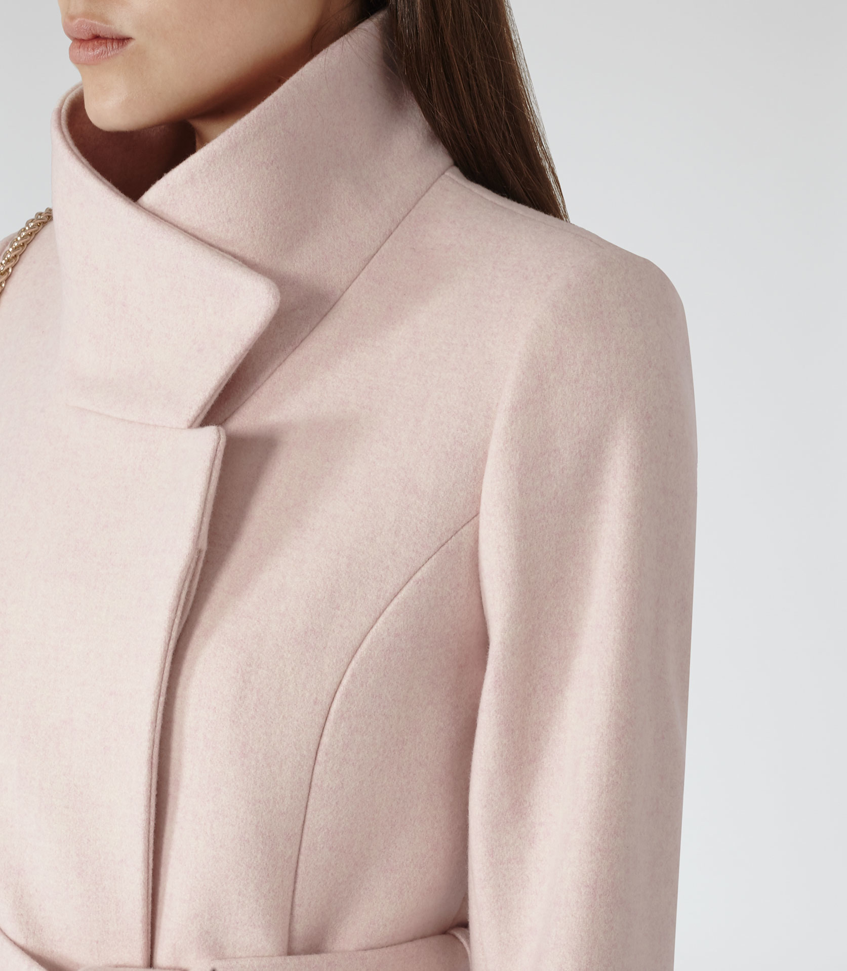 high neck wrap coat