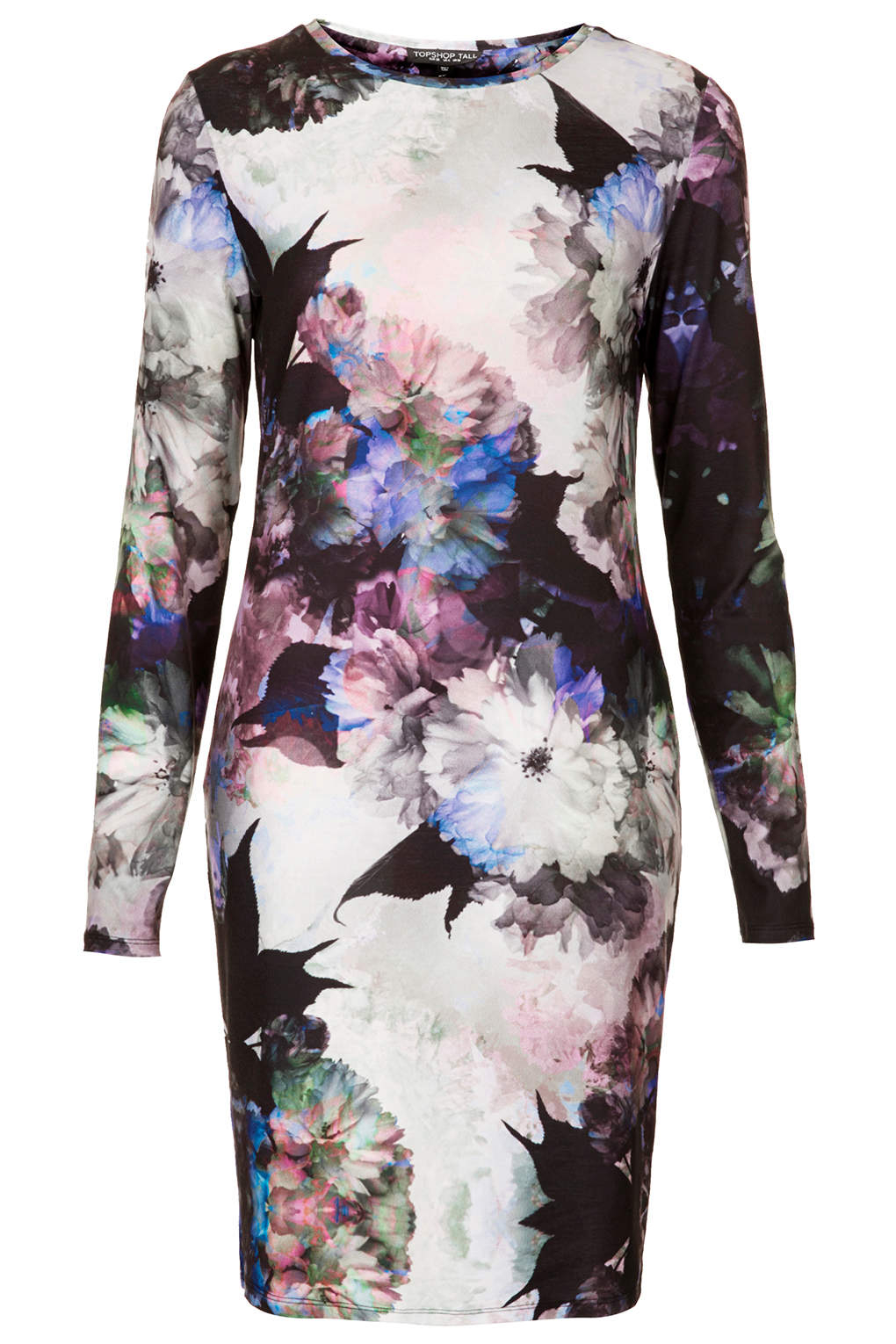 Lyst Tall Floral Print Bodycon Dress in Blue