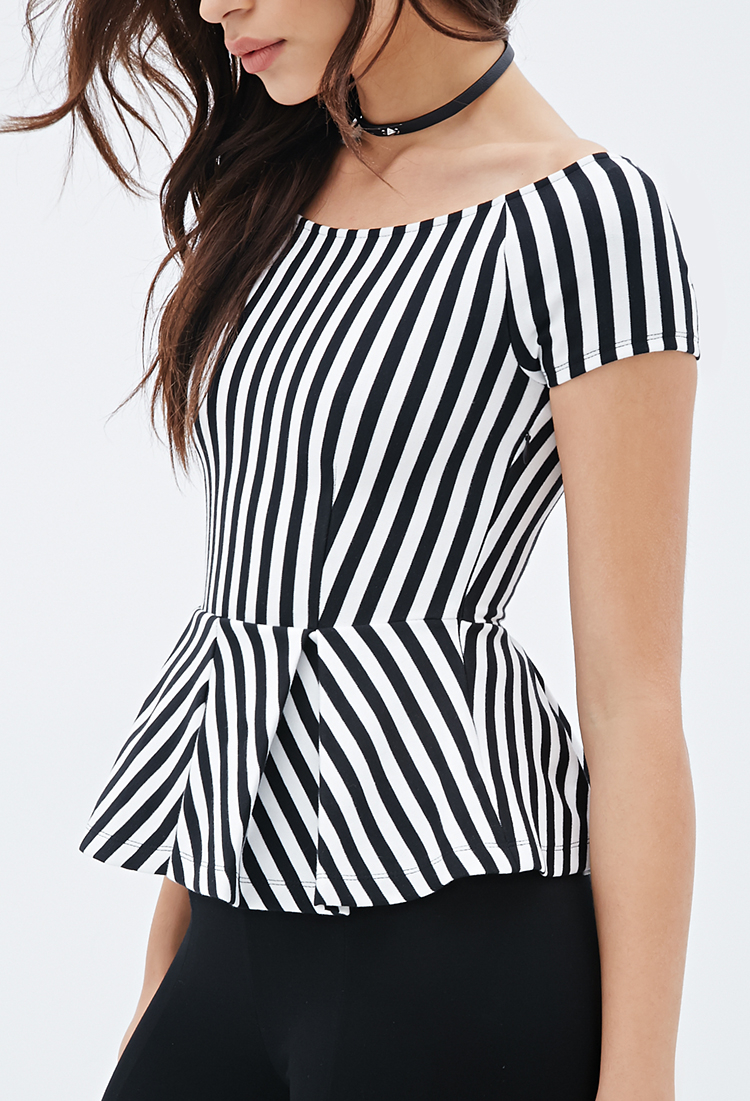 striped peplum blouse
