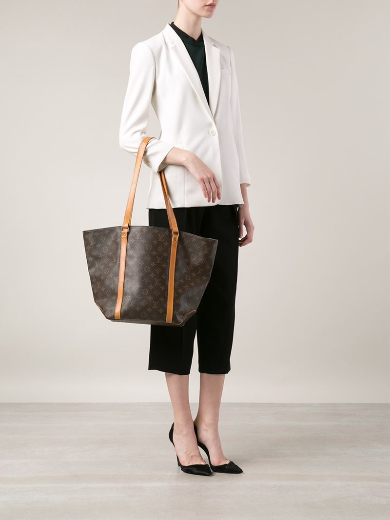 Lyst - Louis Vuitton Classic Shopper Tote in Brown