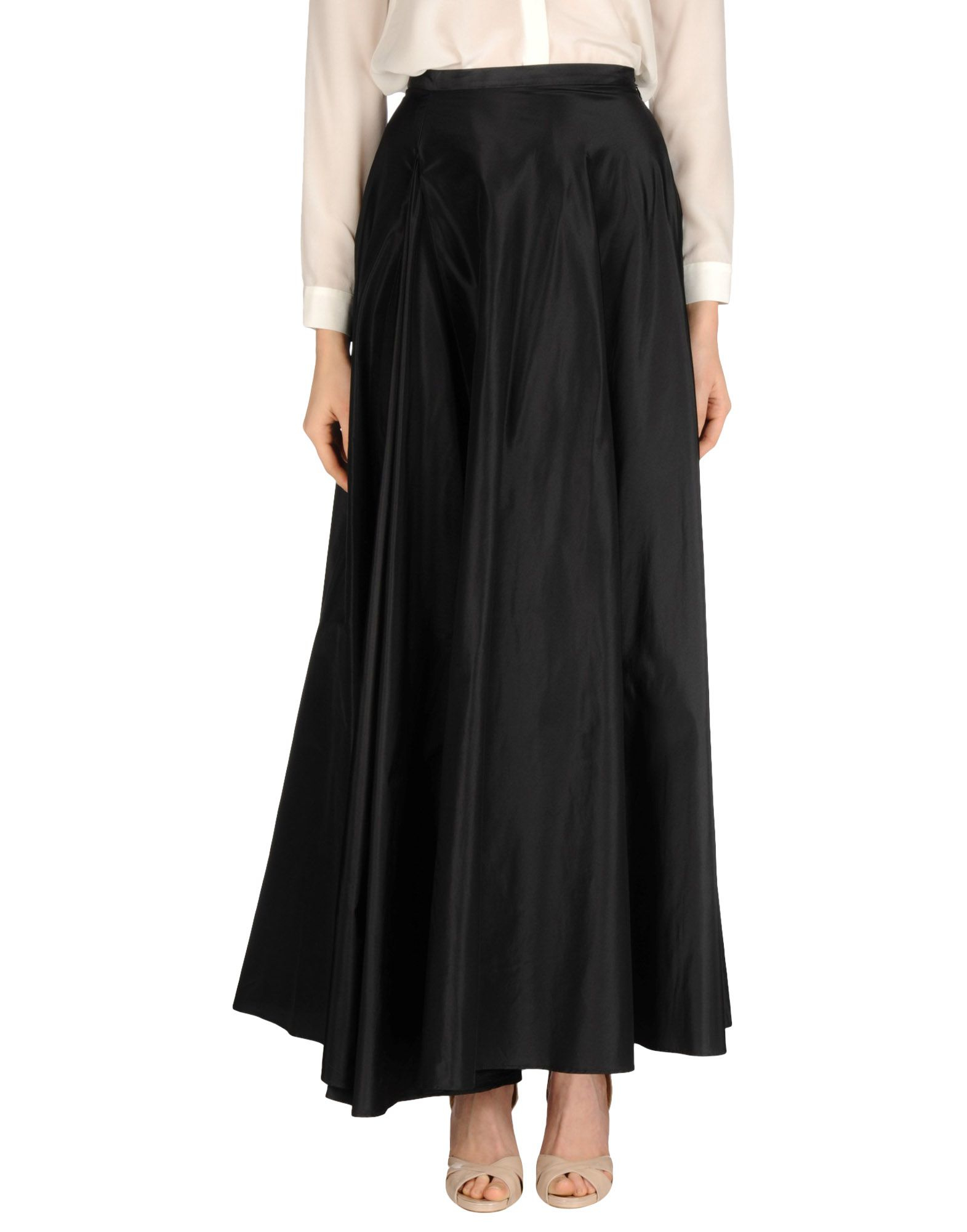Max Mara Silk Long Skirt in Black - Lyst