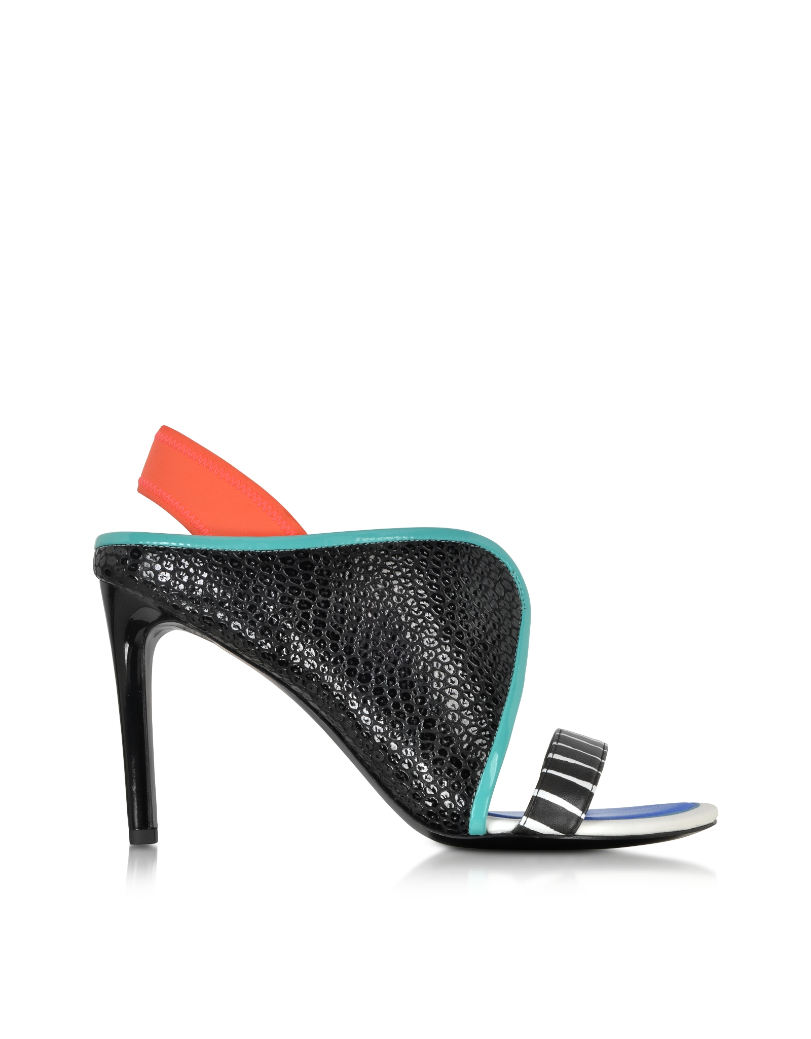  KENZO  Color Block Leather Wneoprene Sandal  in Blue Lyst